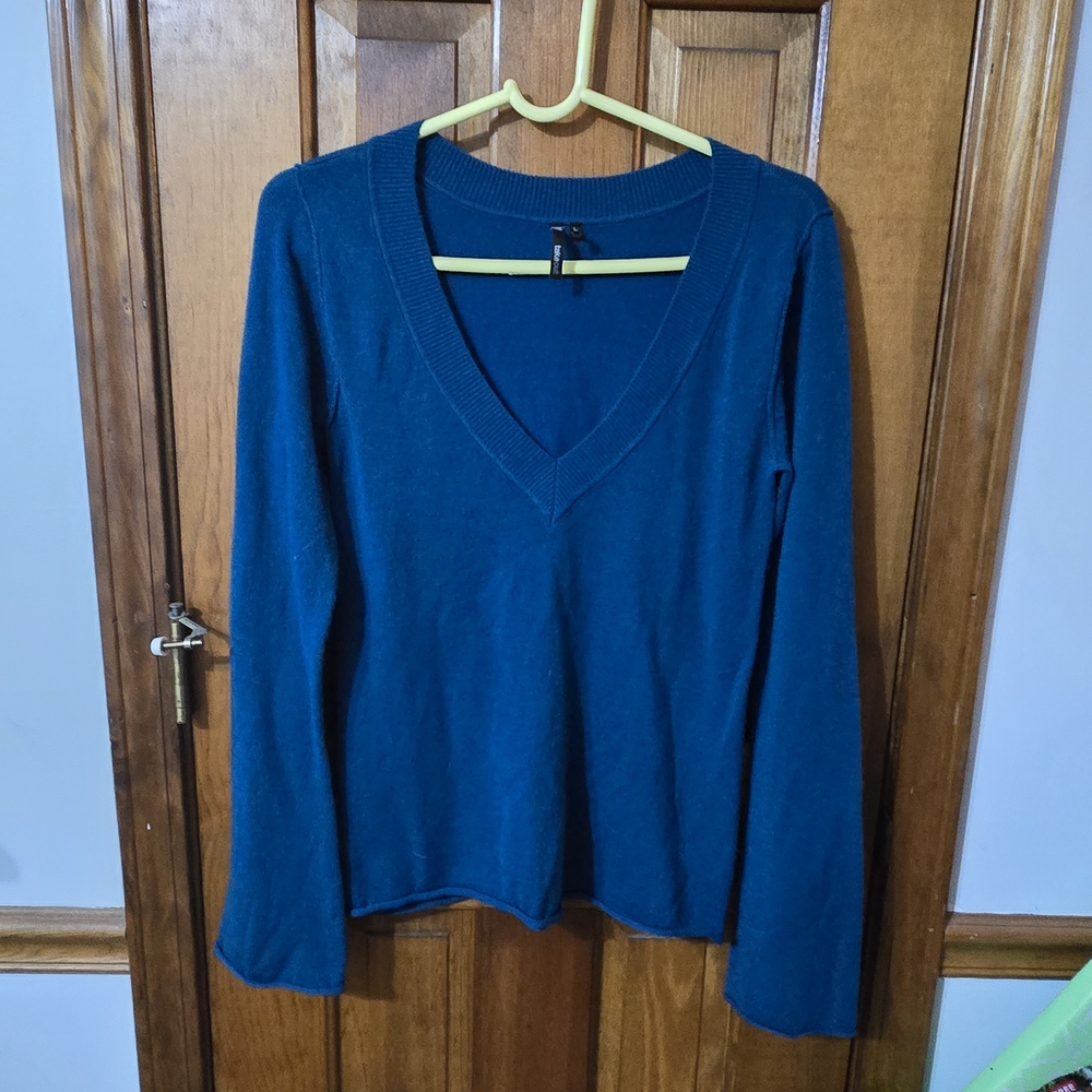 Takeout Teal V-Neck Sweater